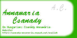 annamaria csanady business card