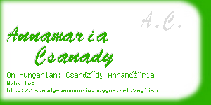 annamaria csanady business card